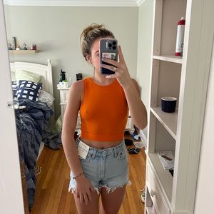 Bright orange zara tank